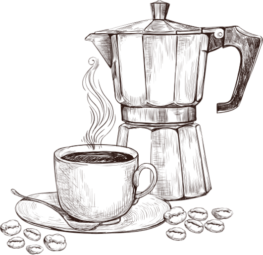 Ilustração artesanal da D'café